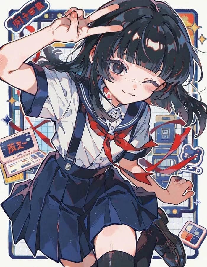 Hình anime girl đẹp làm hình nền điện thoại