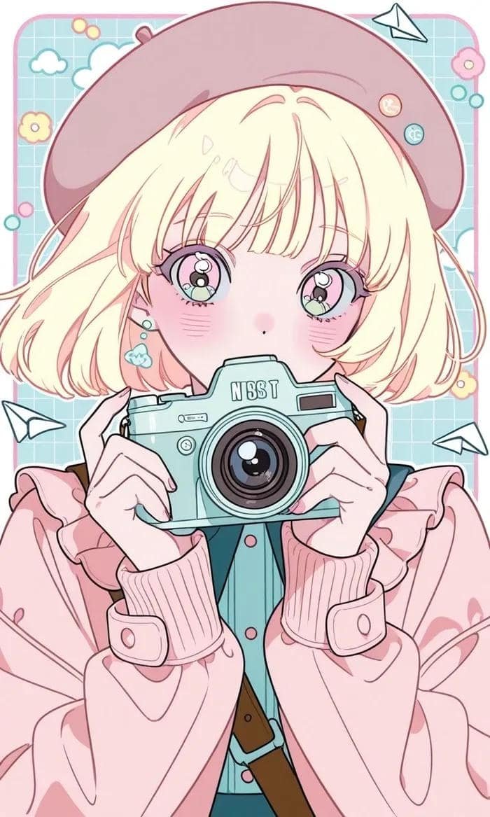 Ảnh anime con gái chụp ảnh