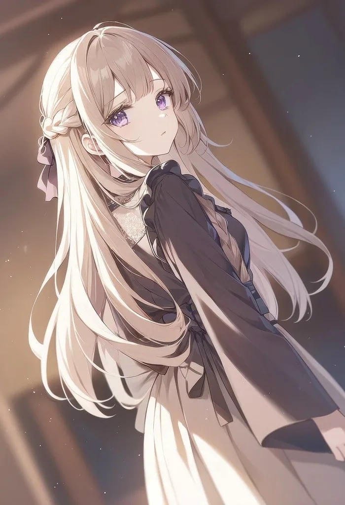 Hình anime girl buồn đứng giữa phố vắng