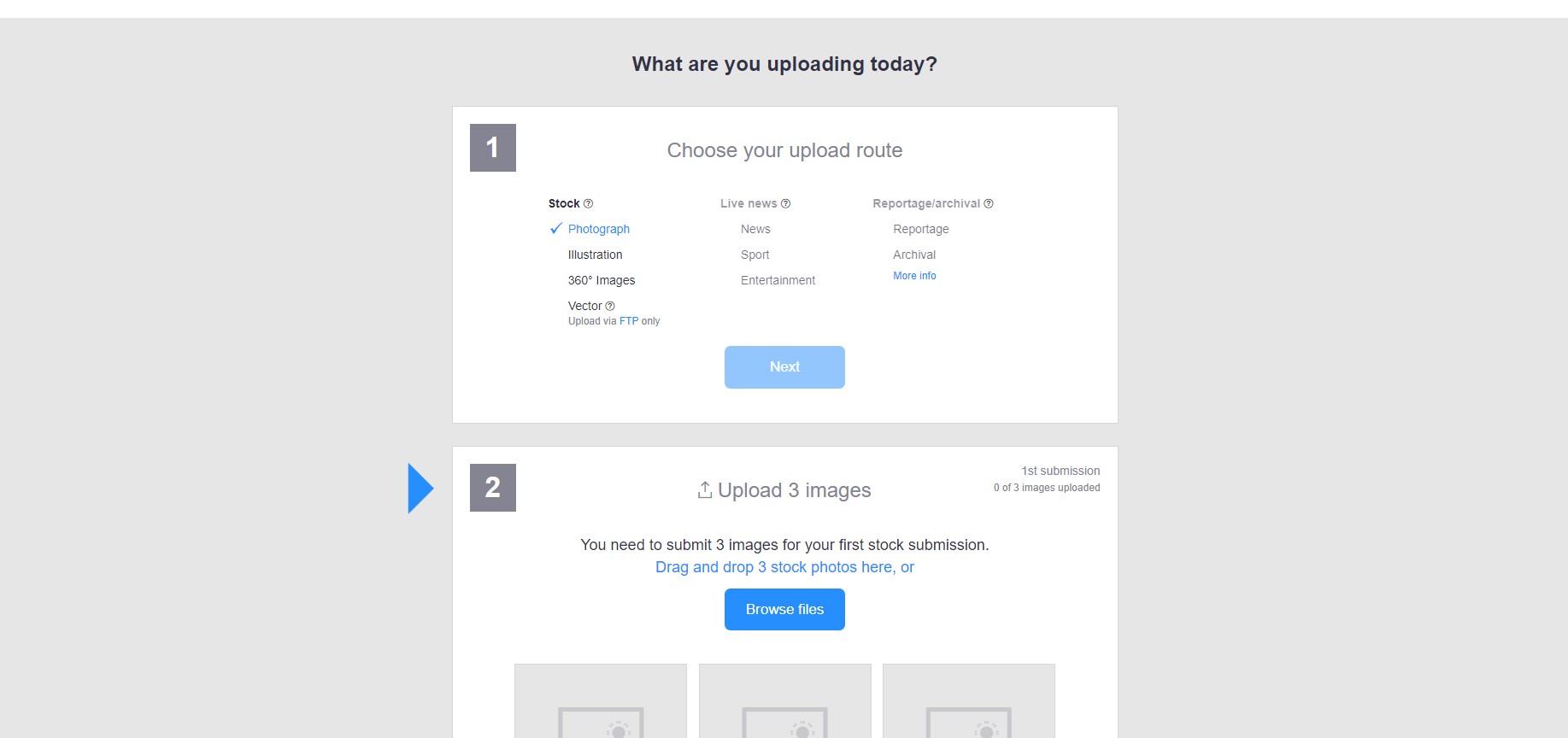 Thực hiện theo các bước trên trang web bán ảnh