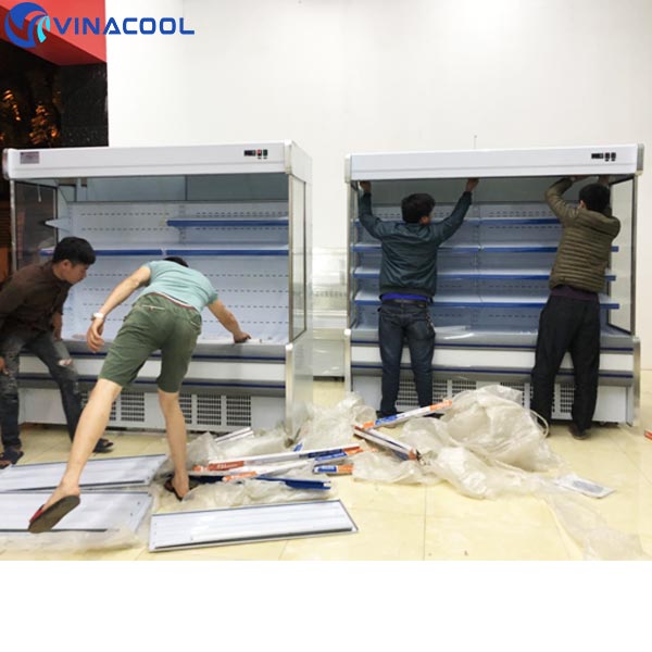 lắp đặt tủ mát siêu thị trưng bày rau củ quả