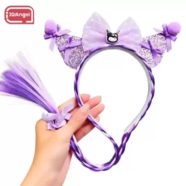 IQAngel nơ đầu kuromi hoạt hình dễ thương với bím tóc giả cho bé gái và trẻ em