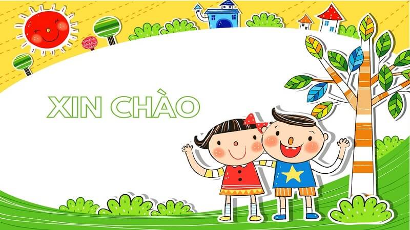 Hình nền Powerpoint xin chào vẽ