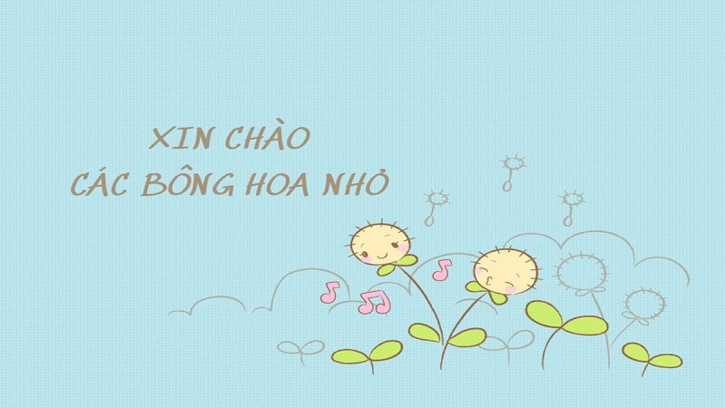 Hình nền Powerpoint xin chào bông hoa nhỏ