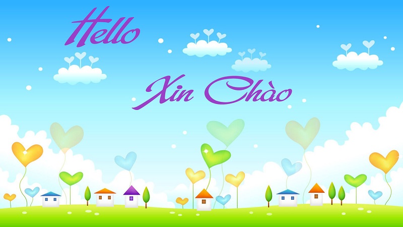 Hình nền Powerpoint hello đáng yêu