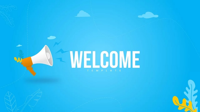 Nền slide welcome nền xanh