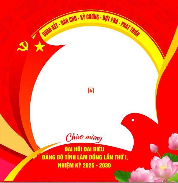 Hướng dẫn tạo ảnh đại diện chào mừng Đại hội đại biểu Đảng bộ tỉnh Lâm Đồng  lần thứ I, nhiệm kỳ 2025 – 2030