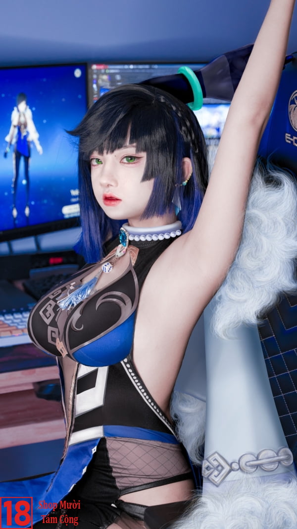 Girl Xinh Cosplay Genshin Impact Cosplay Yelan (4)