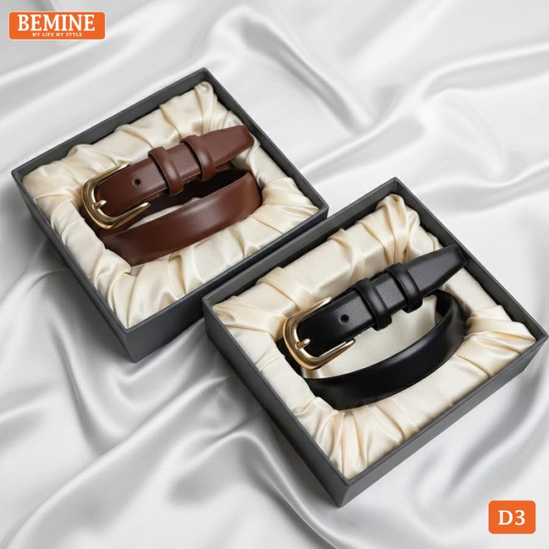 Dây Thắt Lưng Nữ BEMINE Khóa Kim Loại Chữ Nhật D3