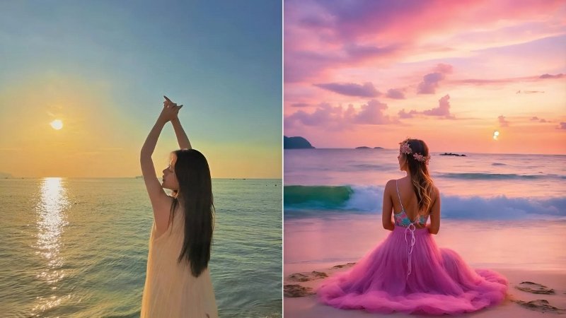 Tip tạo dáng chụp hình khi đi biển giấu mặt