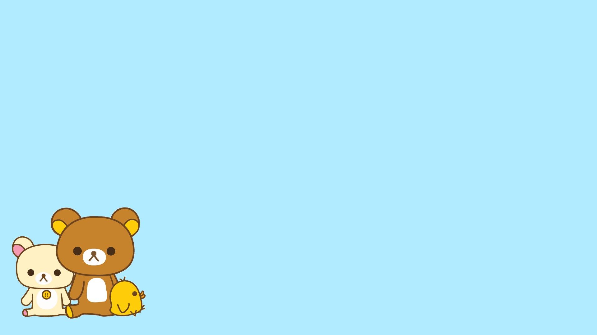 Hình nền PowerPoint đơn giản với chú gấu Rilakkuma