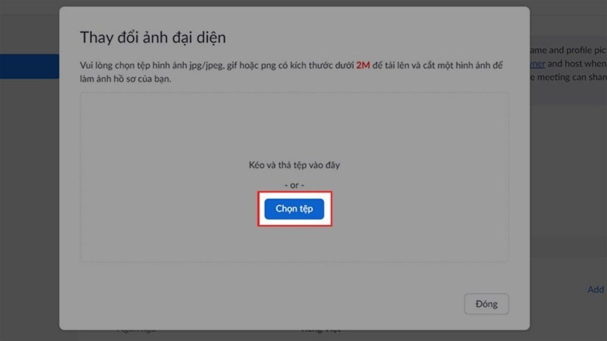 Cách đổi avatar trên Zoom bằng máy tính bước 3