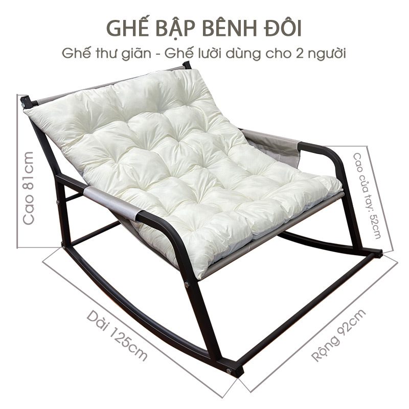 Kích thước Ghế bập bênh ĐÔI dùng cho 2 người