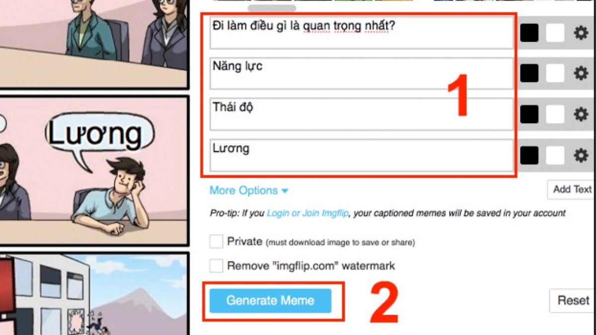Cách chế ảnh meme hài bằng Imgflip bước 3