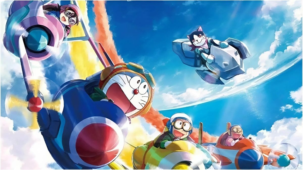 Hình nền Doraemon cute với những cuộc phiêu lưu ngoài vũ trụ