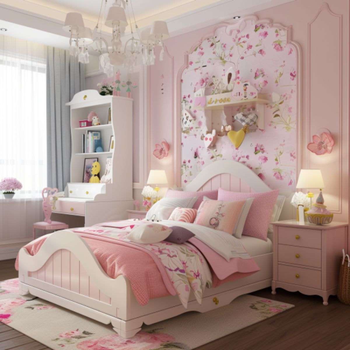Phòng ngủ trang bị các món nội thất có hoa văn cầu kỳ tôn lên sự quý phái cho căn phòng