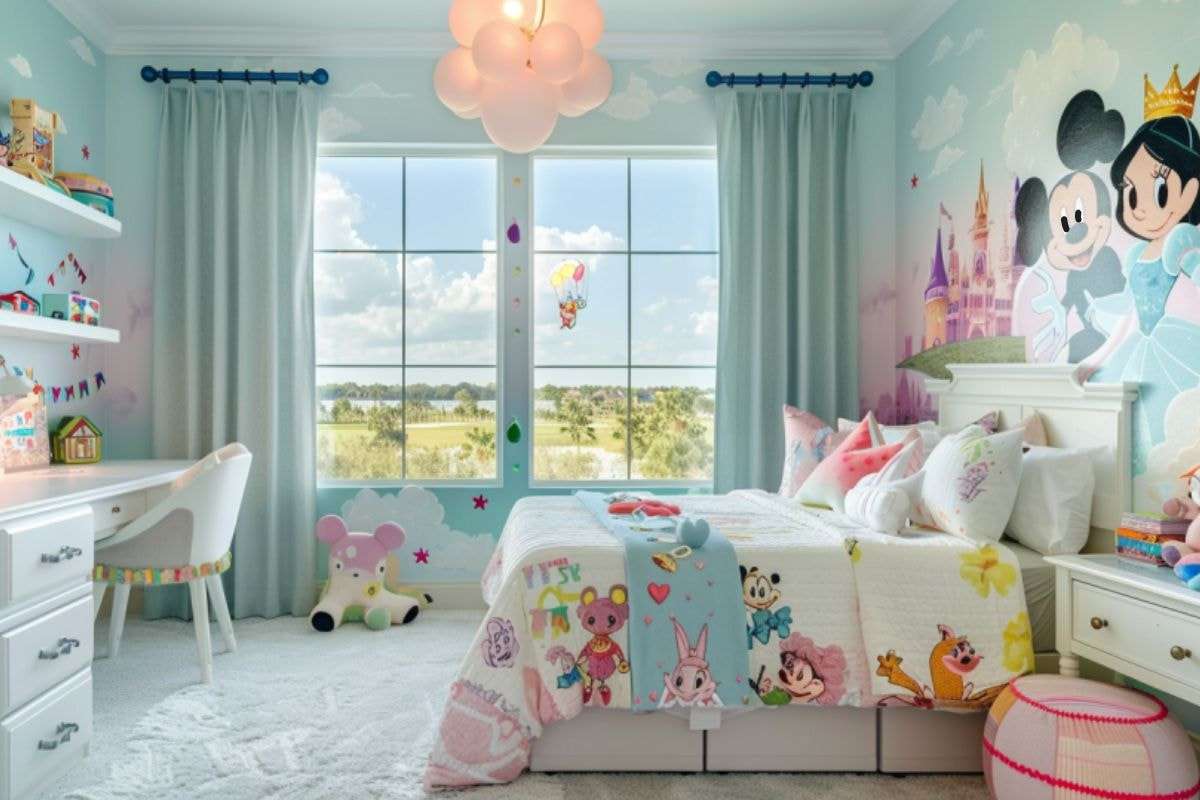 Không gian trở nên sống động hơn nhờ vào các họa tiết trang trí theo chủ đề nhân vật Disney