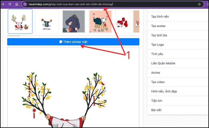 Chọn nền ảnh để ghép ảnh Tết