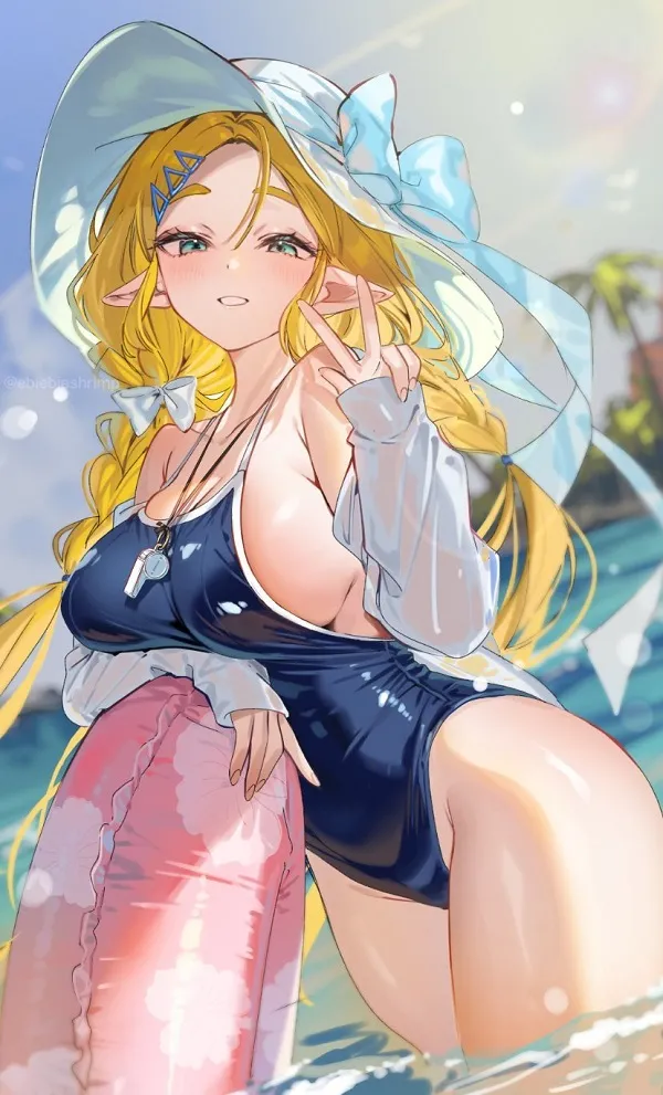 Hình ảnh gái xinh anime mặc bikini với đôi mắt long lanh, toát lên vẻ đẹp ngây thơ, thuần khiết.