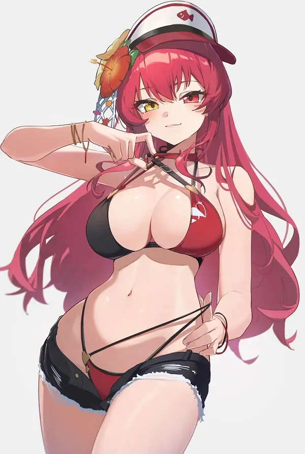 Gái anime đứng tạo dáng nhìn xa xăm, khoe vẻ đẹp dịu dàng trong bộ bikini.