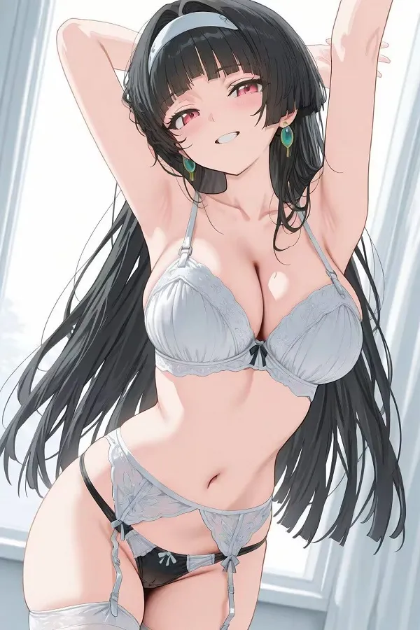 Gái xinh anime tóc hồng duyên dáng trong bộ bikini hai mảnh, khoe vẻ đẹp tươi tắn bên hồ bơi.