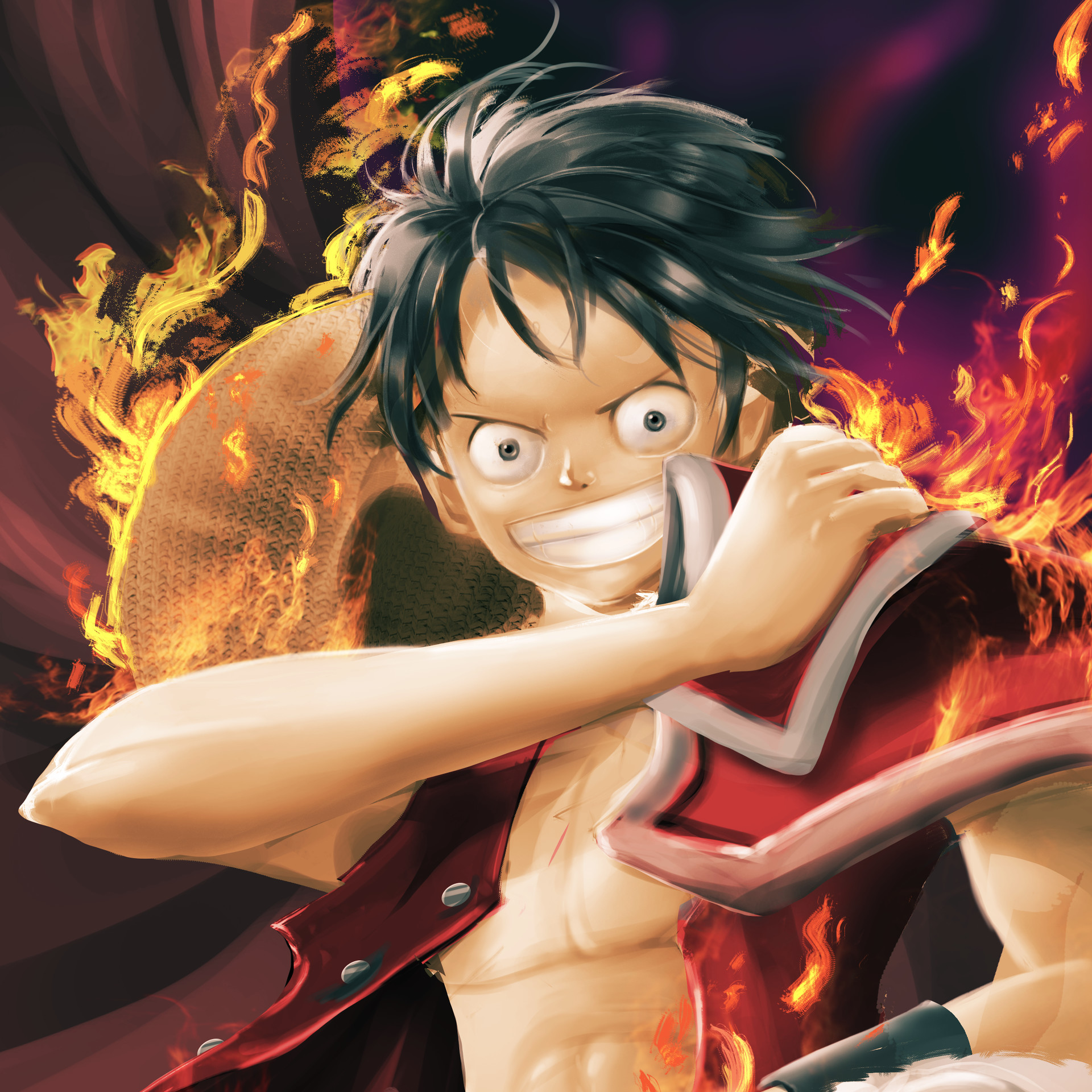 Hinh Anh Luffy Boc Lua Cuc Dep So 1