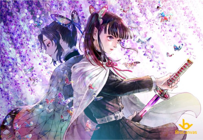 Ảnh anime nữ đẹp trùng trụ Kochou Shinobu và Tsuyuri Kanao