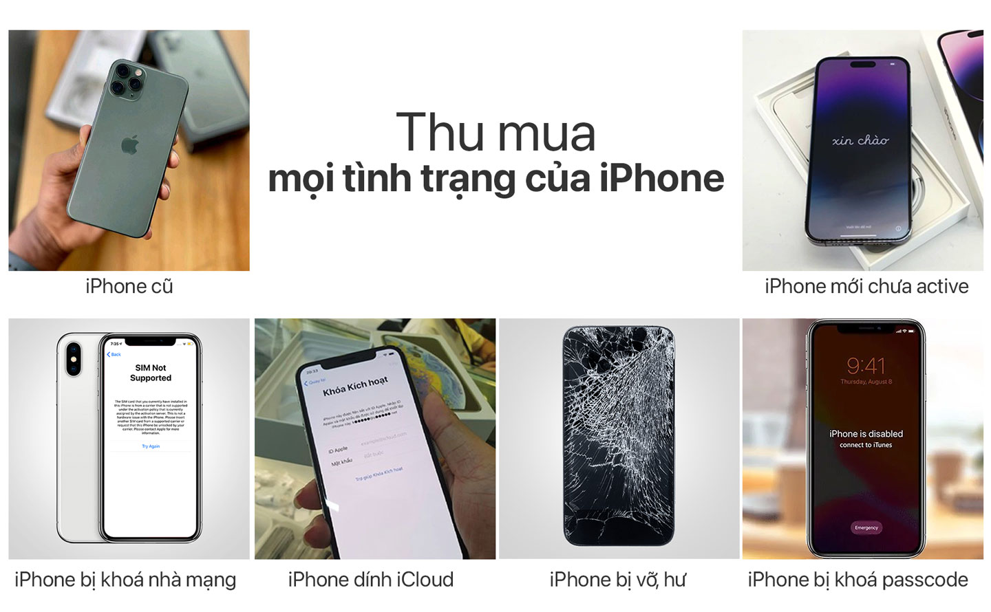Những tình trạng iphone mà tuấn nguyễn nhận thu mua