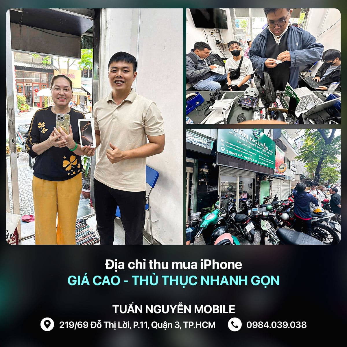 Khách hàng đến Tuấn Nguyễn để mua bán iPhone cũ