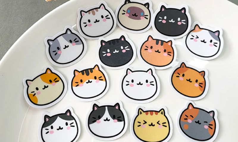 sticker mèo cute