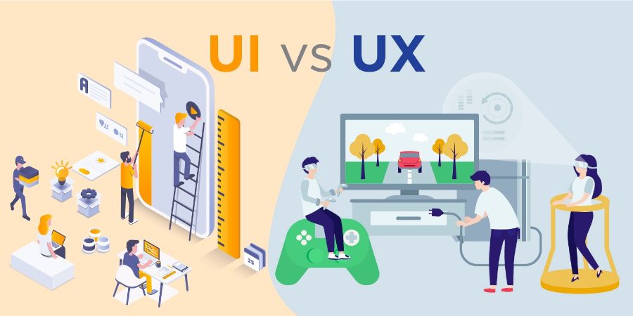 Hình ảnh minh hoạ cho sự khác biệt giữa UI và UX (nguồn: sưu tầm)