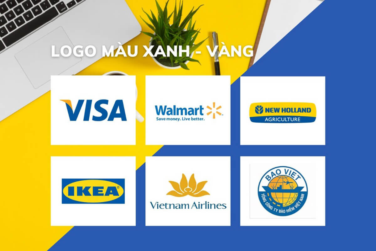 Logo màu xanh lam và vàng