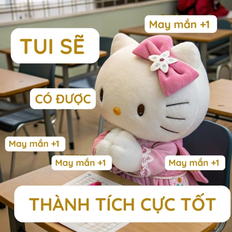 Thi tốt meme về “ vận may” và “độ hên xui”