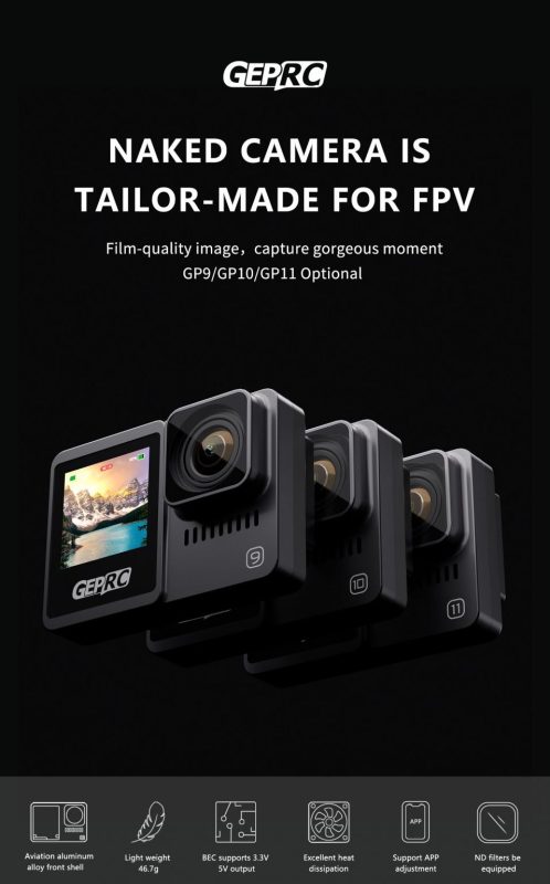 Vỏ Kèm Bec GepRC Naked Camera Gopro9-10-11 Kits
