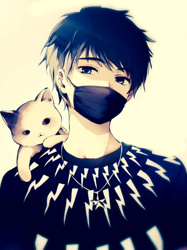 Hình ảnh anime nam đeo khẩu trang ngầu