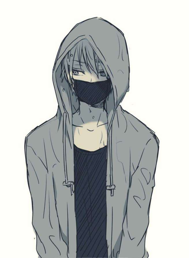 Hình ảnh cool ngầu che mặt nam anime