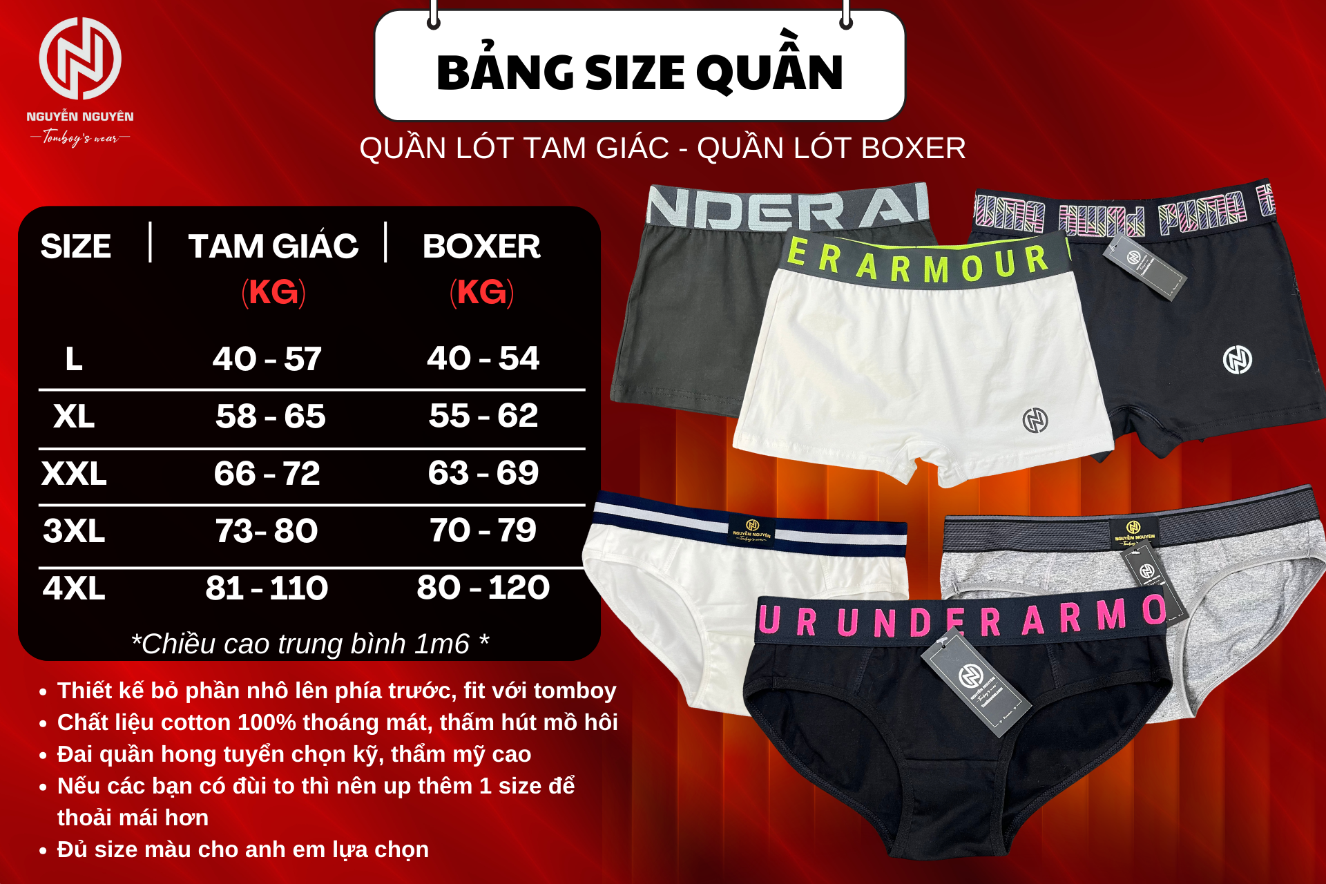 Combo quần lót tam giác