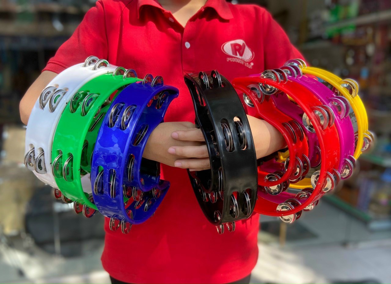 Trống tambourine xắc xô nhiều màu
