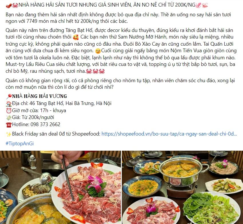 Bài viết hay giới thiệu về nhà hàng 1