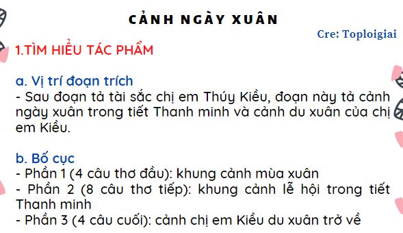 Soạn bài: Cảnh ngày xuân (ngắn nhất)