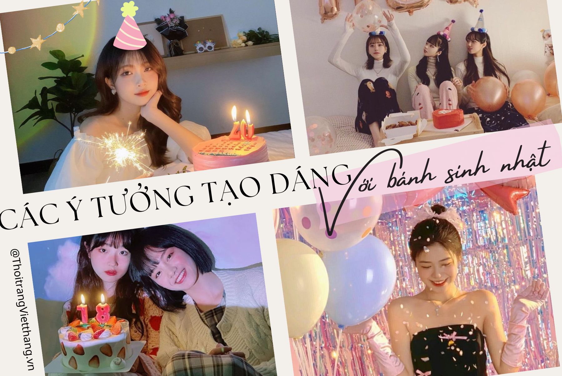 cách tạo dáng chụp ảnh với bánh sinh nhật