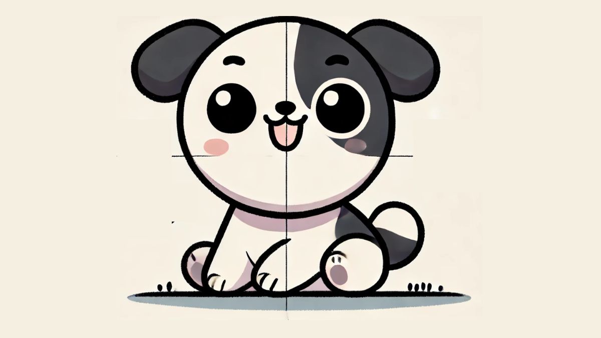 Hướng dẫn cách vẽ con chó cute đơn giản bước 3