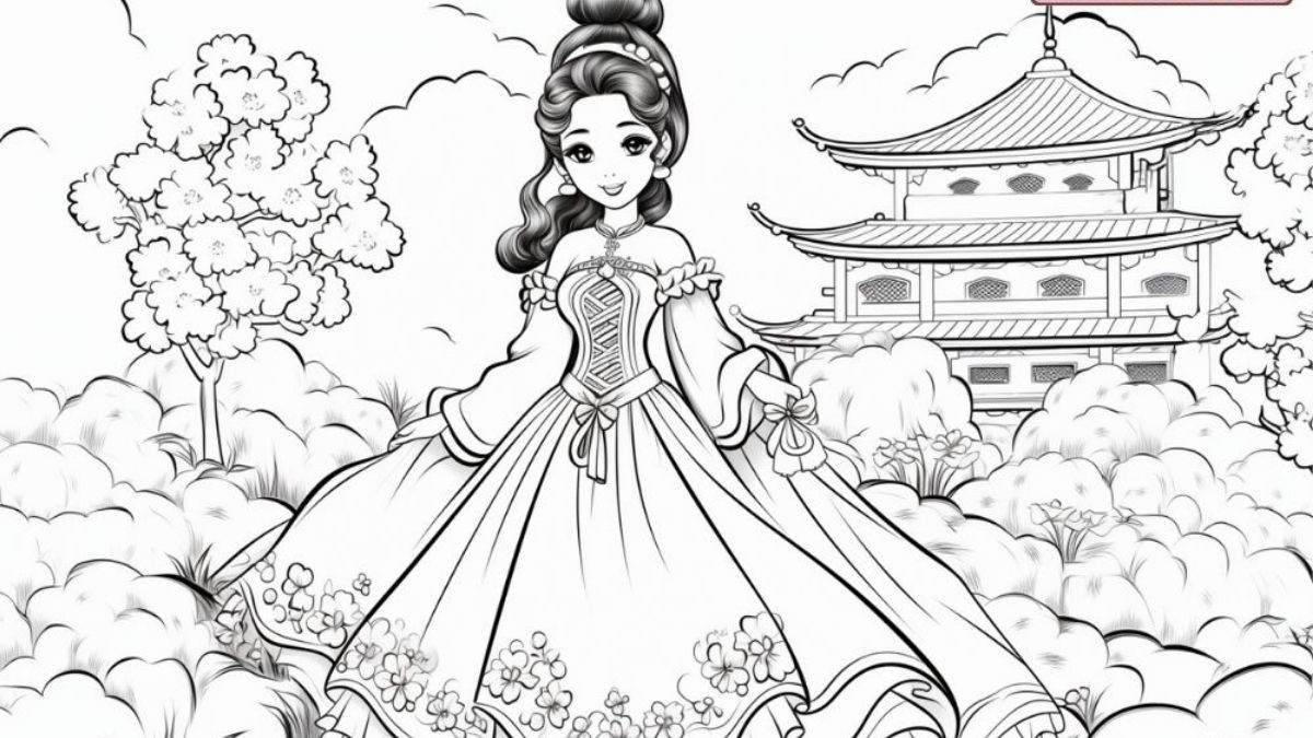 Tranh tô màu công chúa Hàn Quốc