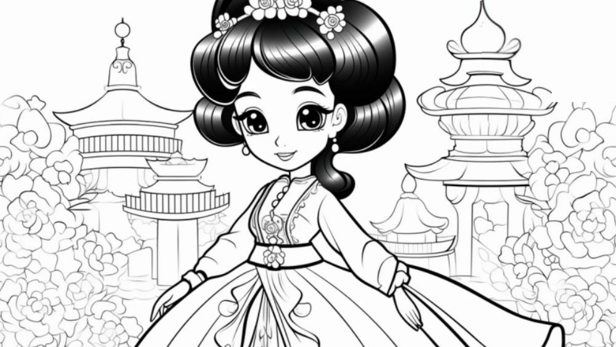 Tranh tô màu công chúa Hàn Quốc đẹp nhất