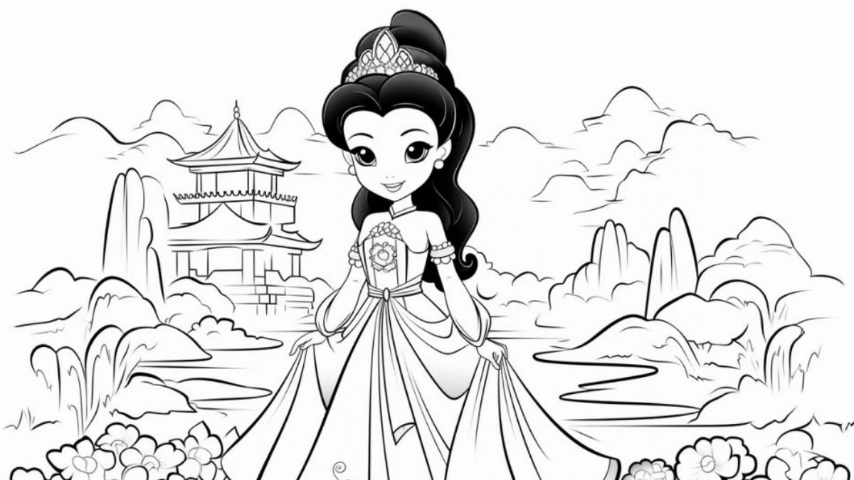bức Tranh tô màu công chúa Hàn Quốc