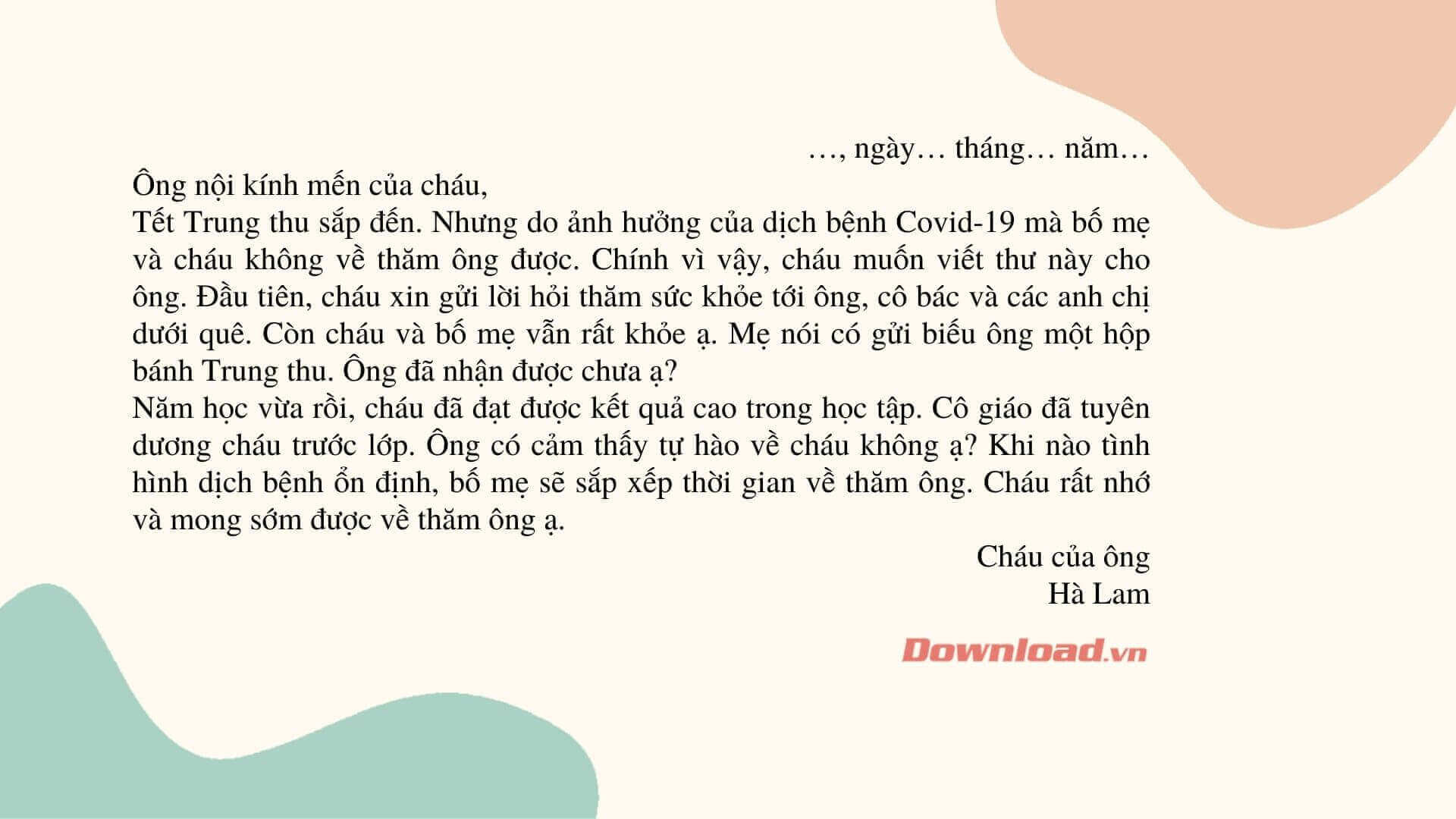 Viết một bức thư ngắn cho người thân (52 mẫu) Tập làm văn lớp 3