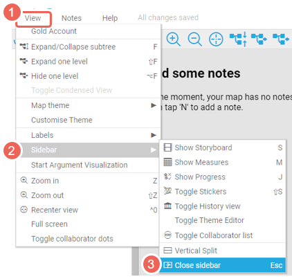 view close sidebar