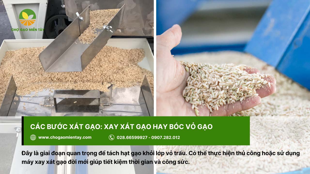 Xát gạo giúp hạt trở nên trắng hơn và giảm độ đắng