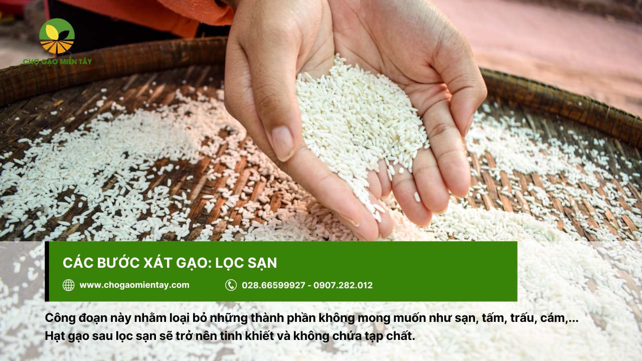 Công đoạn xay xát gạo hay bóc vỏ gạo