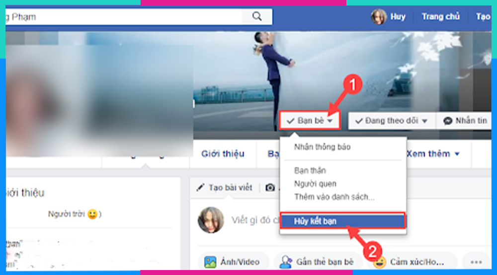 xoá bạn fb nhanh chóng